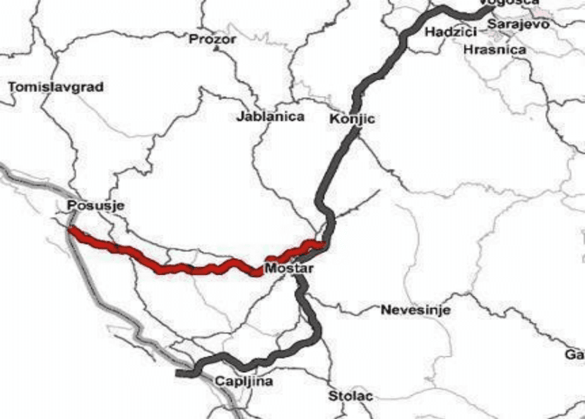  Brza cesta Mostar sjever - Široki Brijeg - Granica sa RH